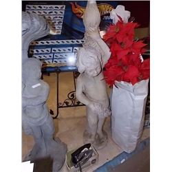 CONCRETE  - FOUNTAIN - BOY - ~44" TALL - no pump
