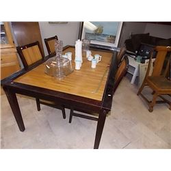 WOOD & BAMBOO TABLE WITH 4 CHAIRS