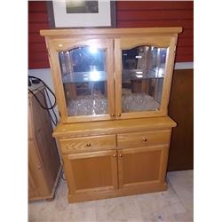 CHINA CABINET - OAK - 2 PC - 2 DOOR 2 DRAWER