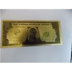 GOLD FOIL BILL - 24K SOLID GOLD - USA $1 - not legal teneder