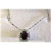Image 1 : NECKLACE - 1.0CT ROUND FACETED SMOKEY TOPAZ & ROUND FACETED DIAMOND IN STERLING SILVER SETTING - RET
