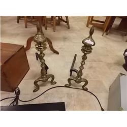VINTAGE BRASS FIRE DOGS