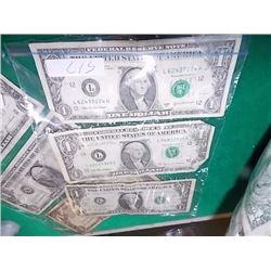 PAPER MONEY - AMERICAN $1 - 3 TTL