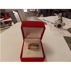 RING - 10K GOLD FAMILY RING - 5 GEMSTONES TTL RETAIL ESTIMATE $550