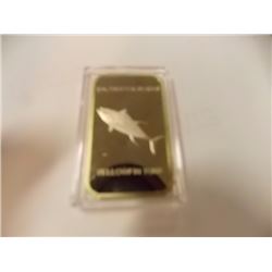 SILVER BAR -1OZ - .999 FINE GOLD CLAD -YELLOW TUNA