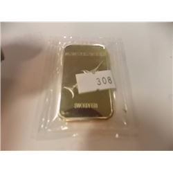 SILVER BAR -1OZ - .999 FINE GOLD CLAD - SWORD FISH