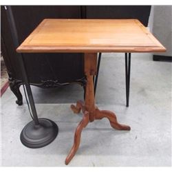 WOOD SIDE TABLE - PEDESTAL BASE