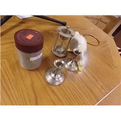 COLLECCTABLE MARBLES, CANDLE HOLDER & MORE 5PC