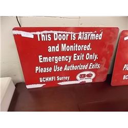 METAL DOOR ALARM SIGN