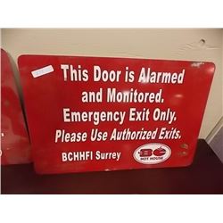 METAL DOOR ALARM SIGN
