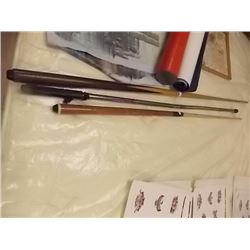 WALKING STICK & 2 POOL CUES