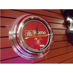 NEW ROUND NEON LIGHTED HOME HARDWARE CLOCK