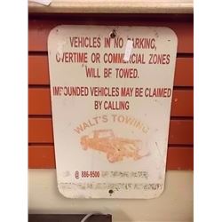 METAL SIGN - NO PARKING SIGN