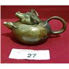Image 1 : SMALL ASIAN BRASS FIGURAL TEAPOT