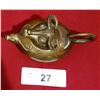 Image 2 : SMALL ASIAN BRASS FIGURAL TEAPOT