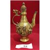 Image 3 : SMALL ASIAN BRASS FIGURAL TEAPOT