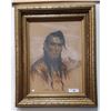 Image 1 : GILT FRAMED PASTEL SIGNED OF AMERICAN NATIVE