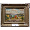 Image 1 : FRAMED OIL ON BOARD HORSE & RIDER