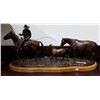 Image 1 : BRONZE STATUE TITLE HOMEWARD BOUND SIGNED MJ WALKER