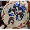 Image 1 : SIGNED NATIVE DRUM TITLED "KWATTI AND HIS MOTHER"