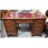 Image 1 : MAHOGANY DESK W/INSET LEATHER TOP RESTORED