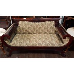 EMPIRE CURVED ARM SETTEE WITH FLORAL BROCADE