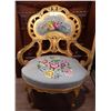 Image 1 : VICTORIAN GILT PARLOUR CHAIR W/NEEDLEPOINT SEAT
