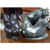 Image 1 : TWO PCS INUIT CARVED SOAPSTONE