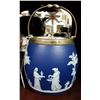 Image 1 : WEDGWOOD JASPERWARE BISCUIT BARREL