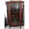 Image 1 : MAHOGANY TRIPLE CURVE GLASS DISPLAY CASE ON CLAW FEET