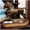 Image 1 : SMALL BRONZE STATUE OF A HORSE TITLED PLOUGHBOY SIGNED M.J. WALKER
