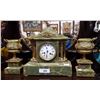 Image 1 : VICTORIAN 3PC FRENCH ONYX CLOCK SET