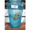 Image 1 : VICTORIAN ART GLASS VASE W/TALL SHIP SAILING SCENE