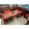 Image 1 : ASIAN CARVED ROSEWOOD THREE PIECE COFFEE AND END TABLE SET