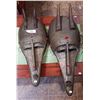 Image 1 : PAIR OF AFRICAN CARVED MASKS W/ BRASS FACES