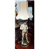 Image 1 : FRENCH STYLE FIGURAL LAMP OF BOY PLAYING PAN FLUTE