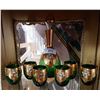 Image 1 : SEVEN PIECE EMERALD BOHEMIAN CRYSTAL DECANTER SET