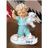 Image 1 : GOBEL FIGURINE OF BOY WITH TEDDY BEAR SIGNED