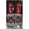Image 1 : PAIR CRANBERRY LUSTRE TABLE LAMPS