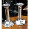 Image 1 : PAIR STERLING SILVER WEIGHTED CANDLESTICKS