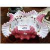 Image 1 : MAGNIFICENT CRANBERRY GLASS RUFFLED BOWL