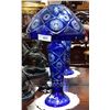 Image 1 : BOHEMIAN COBALT CUT TO CLEAR CRYSTAL TABLE LAMP