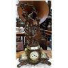 Image 1 : BRONZE FIGURAL MANTLE CLOCK ON ONYX BASE