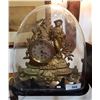 Image 1 : VICTORIAN DOME GILT FIGURAL MANTLE CLOCK