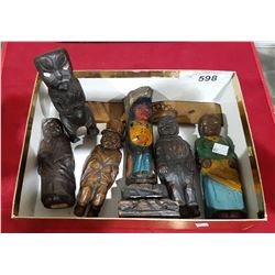 LOT OF 6 CARVED FIGURES