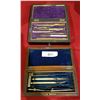 Image 1 : TWO ANTIQUE CASED DRAFTING SETS