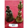 Image 1 : TWO FIGURAL BRONZE BELLS
