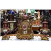 Image 1 : SUPERB 3PC FRENCH GILT CLOCK SET W/PAINTED PORCELAIN PANELS