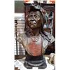 Image 1 : LARGE PAINTED BRONZE AMERICAN INDIAN CHIEF BY JACK WILLOUGHBY