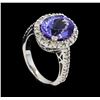 Image 4 : 5.77 ctw Tanzanite and Diamond Ring - 14KT White Gold